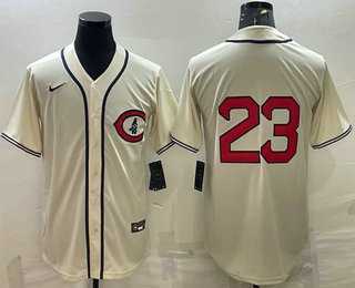 Mens Chicago Cubs #23 Ryne Sandberg 2022 Cream Field of Dreams Cool Base Stitched Baseball Jersey